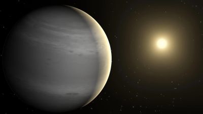 Artist's impression of a Saturn-sized temperate gas giant exoplanet orbiting its host star, similar to TOI-199b. Credit: NASA/JPL-Caltech.