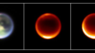 Imagen infrarroja NIRCam del JWST de Titán, luna de Saturno, mostrando nubes de metano en el hemisferio norte