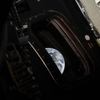 A view of Earth taken by NASA astronaut and Artemis II commander Reid Wiseman from one of the Orion spacecraft's...