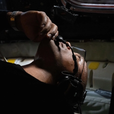 art002e016198 (April 6, 2026) – NASA astronaut and Artemis II Pilot Victor Glover pictured here in the Orion spacecraft during...