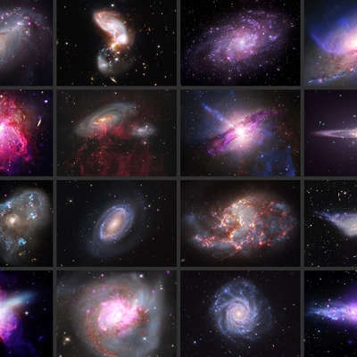 Galaxy Gallery - Sixteen galaxies including spirals, ellipticals, and irregulars.