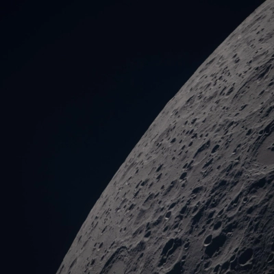 art002e012702 (April 6, 2026) – Poynting crater and Keeler crater are visible side by side in the lower right portion...