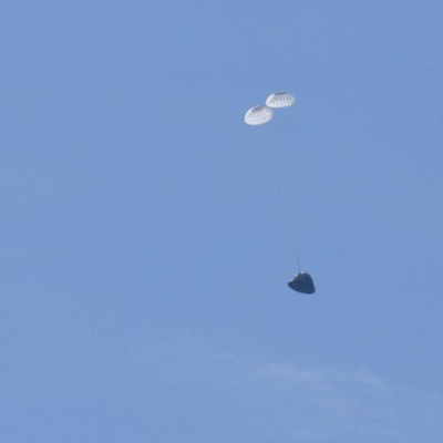 NASA’s Orion spacecraft with Artemis II crewmembers NASA astronauts Reid Wiseman, commander; Victor Glover, pilot; Christina Koch, mission specialist; and...
