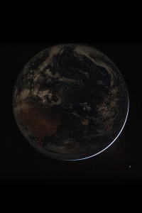 Artemis II Wallpaper : Backlit Earth